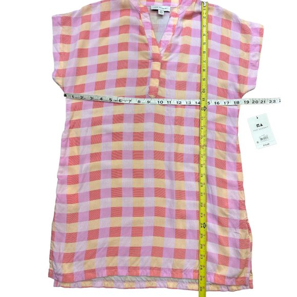 NWT Free Assembly Pink Check FA Caftan Tunic Dress, Girl's size M (7/8) - Picture 4 of 8